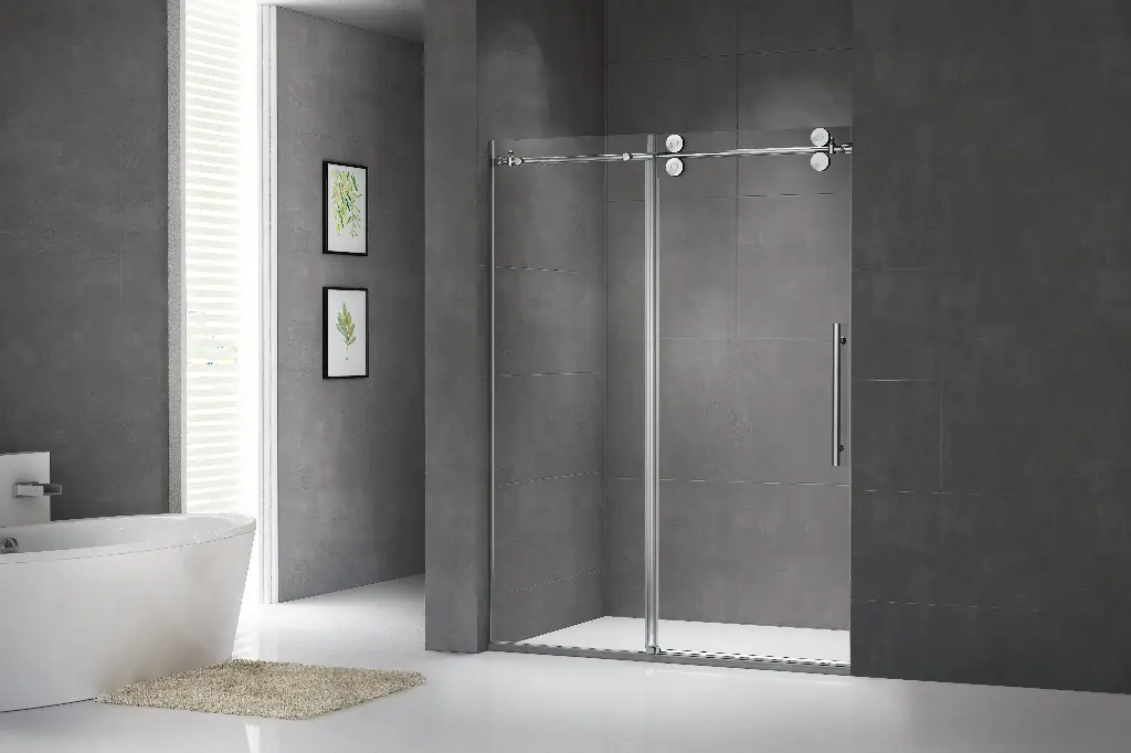 Double Rolling Sliding Glass Shower Doors SY56212(Chrome)