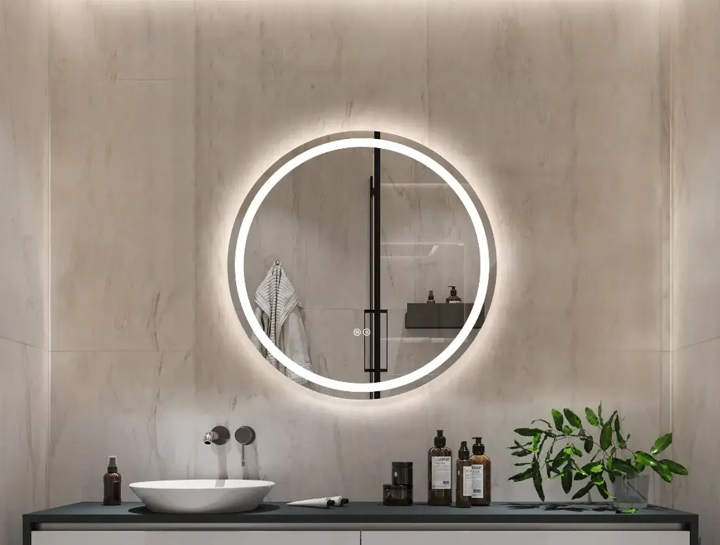 Round Backlit LED Bathroom Mirror With Light SY91071