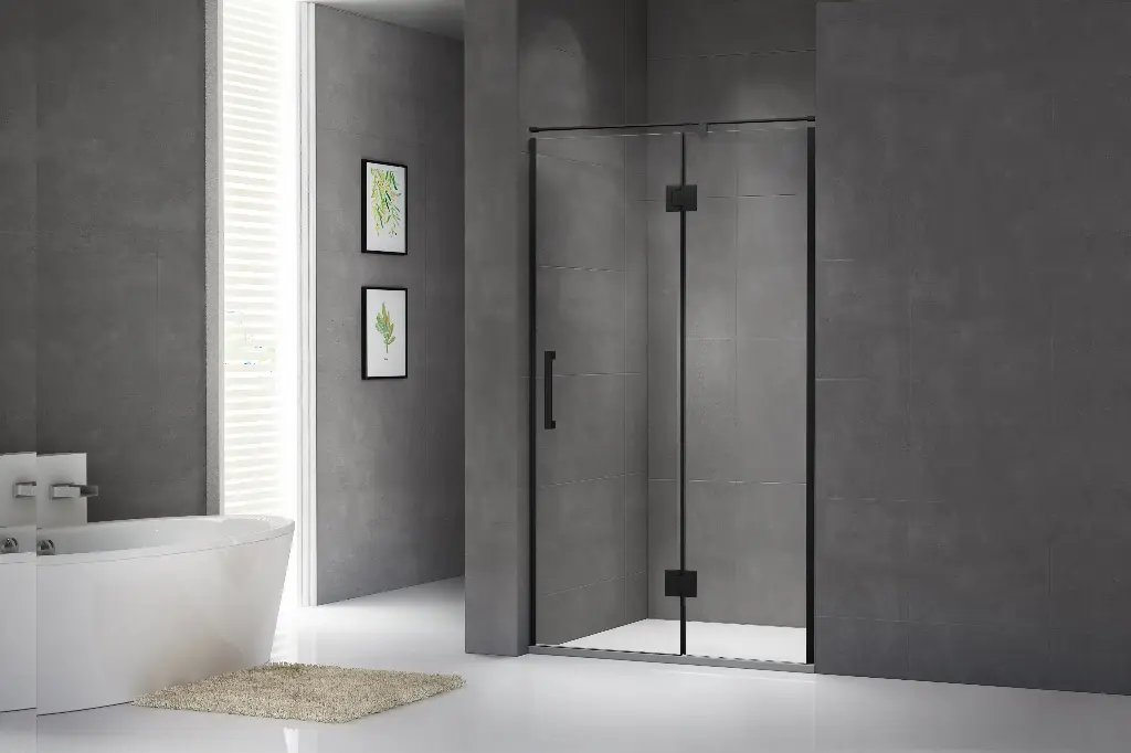 Square-Bar Framed Shower Door SY77210 (Matte Black)