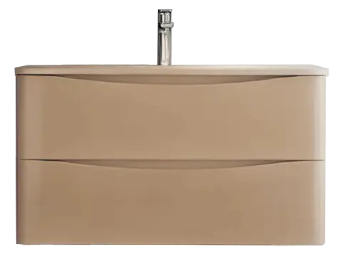35" Spacious Al Oak Finish Floating Bathroom Cabinet Set with Basin SY81705B
